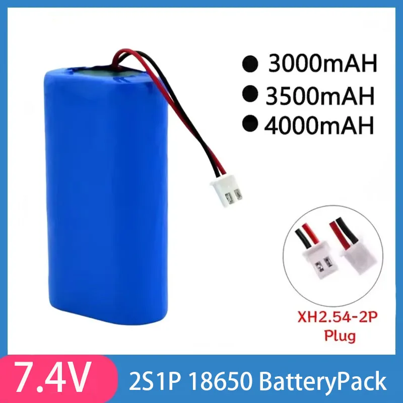 Brand new 7.4V 18650 battery pack XH2.54 plug 1500mah 3000mah 3500mah 4000mah 1500mah 3400mah rechargeable battery plug+PCB