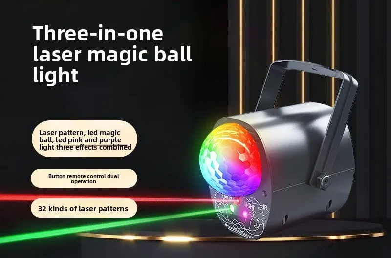 

Crystal Magic Ball Light KTV Ambient Light Laser Christmas Projection, Colorful Rotating Color LED Stage Light