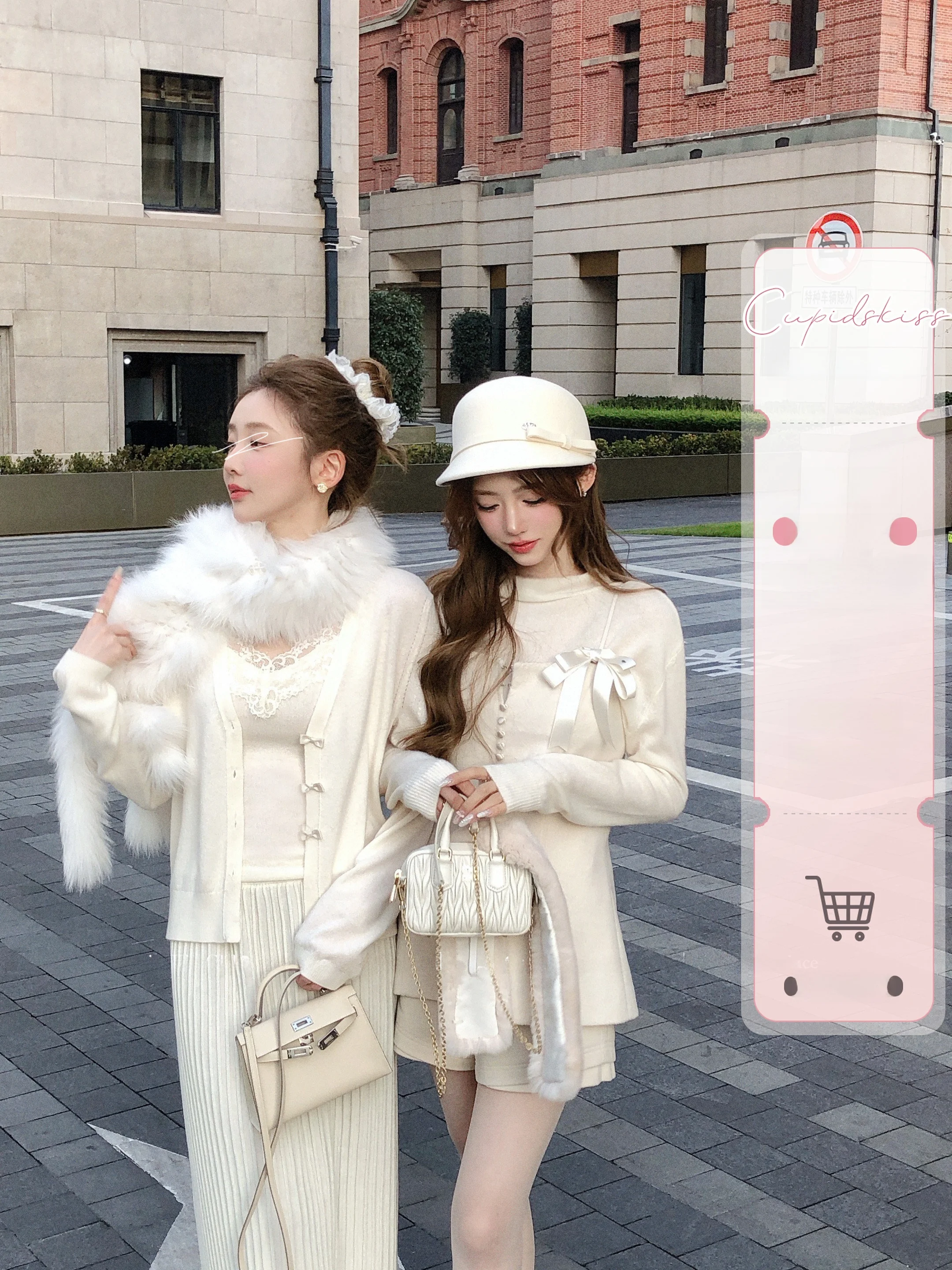 

Комплект из трех предметов CSK Cupid Snow Slope Nana Gold Soft Camere Ele Fiing System: зимний модный женский вязаный свитер...