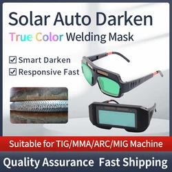 Solar Auto oscuramento True color Welding Mask Welding Helmet Eyes Goggle/saldatore occhiali casco di protezione dell'arco per saldatrice