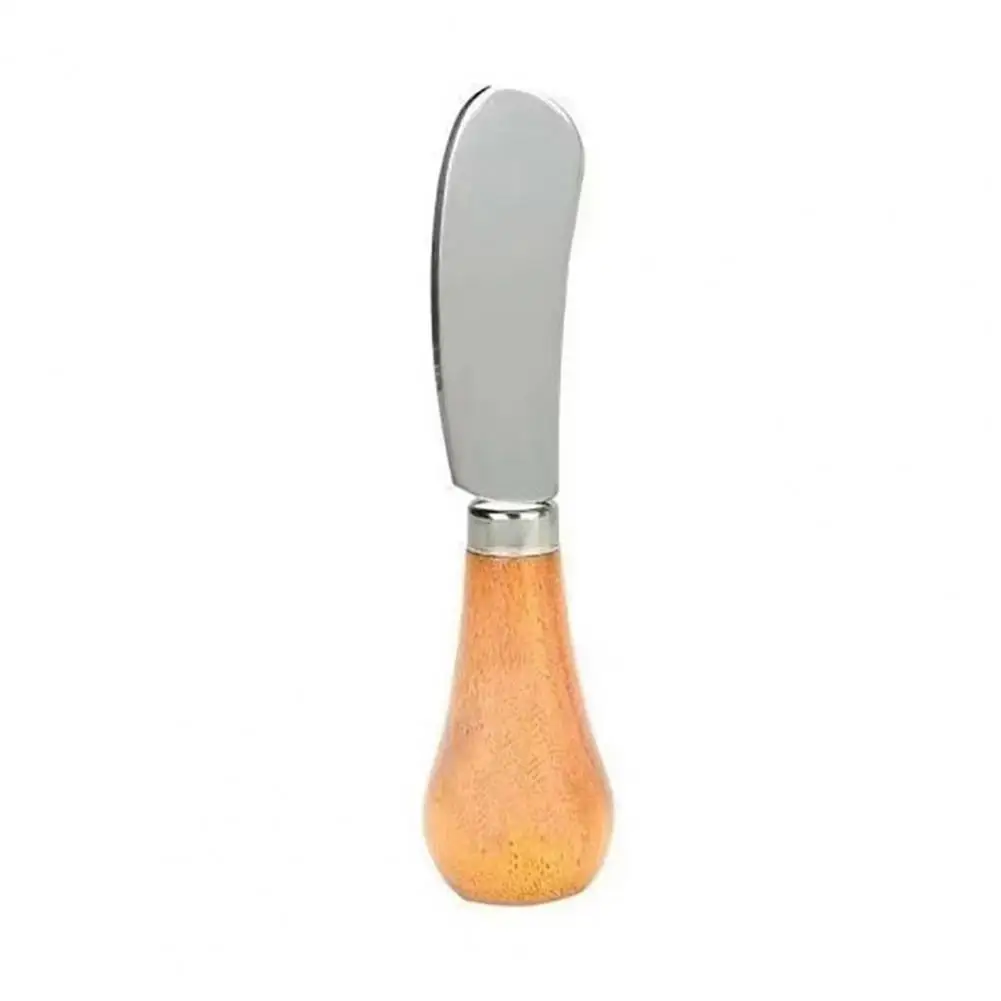 Cuchillo para Mantequilla Vertical con Mango de Madera Maciza, Espátula de Acero Inoxidable para Queso, Herramienta para Untar Mermelada y Mantequilla de Cacahuete 97