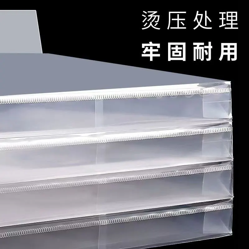 6pcs/Lot Thickened A4 File Bag Transparent Test Paper Storage Office Holder Pouch Desk Organizer Stationery Document Waterproof
