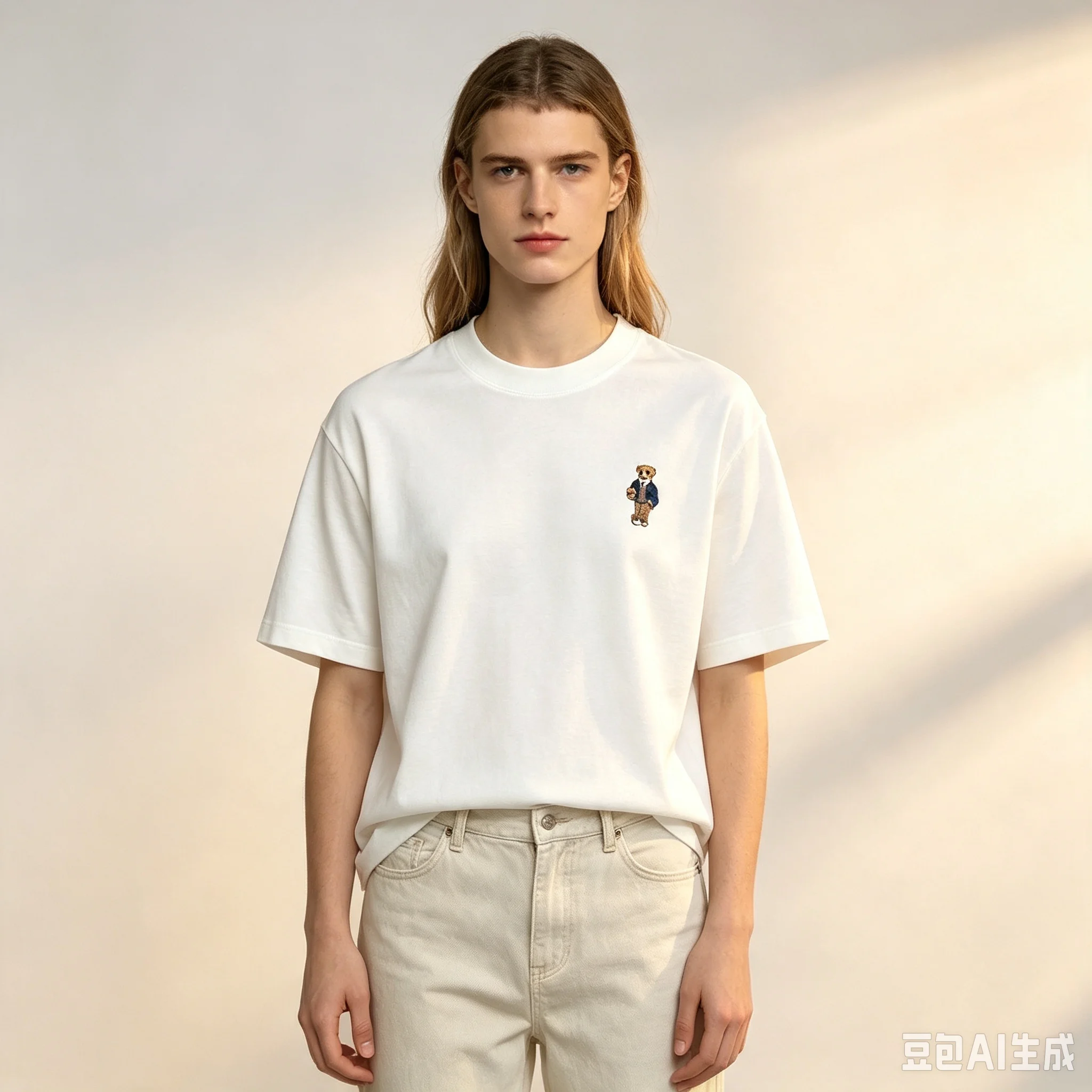 2026 New high-end brand men's printed T-shirt summer fashion masterpiece Teddy bear cotton Korean-style casual top