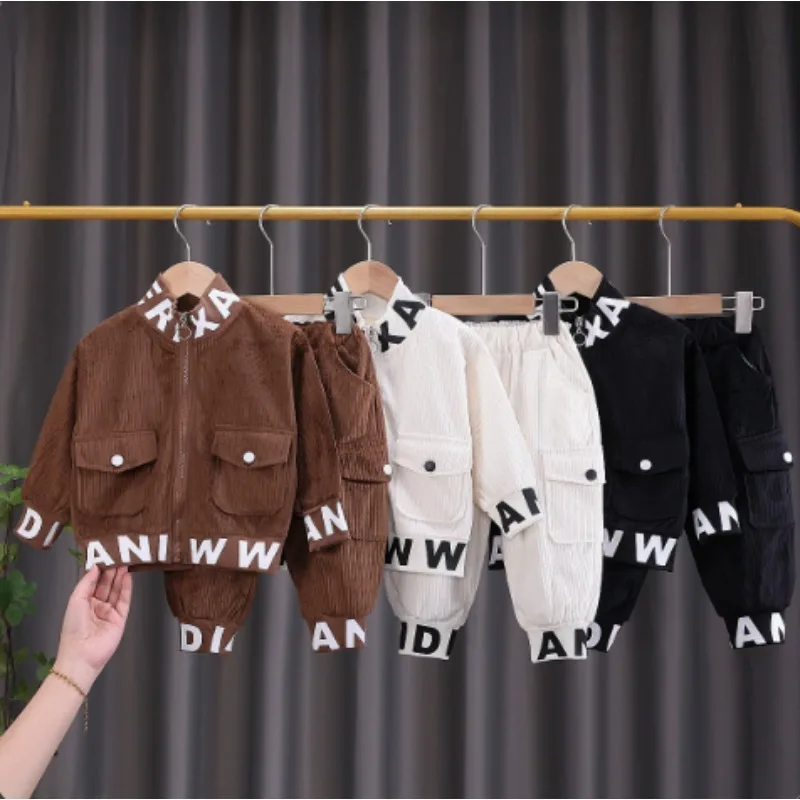 Boys Spring Clothing Set New Korean Edition Baby Spring and Autumn Coat+pants Casual Children's 2piece Set