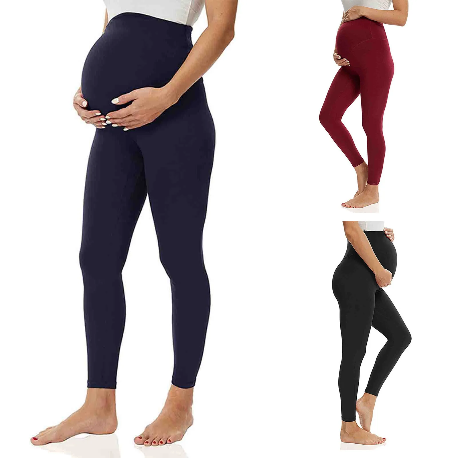 

Elastic High Waist Maternity Leggings Skinny For Pregnant Women Belly Support Postpartum Leggins Body Shaper Fitness Trousers