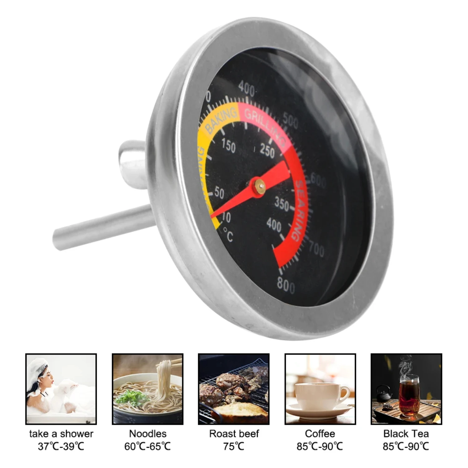 Instant Read Oven Thermometer    Baking Household  Cooking Temp Gauge 0-400℃ BBQ Smoker Grill Thermometer