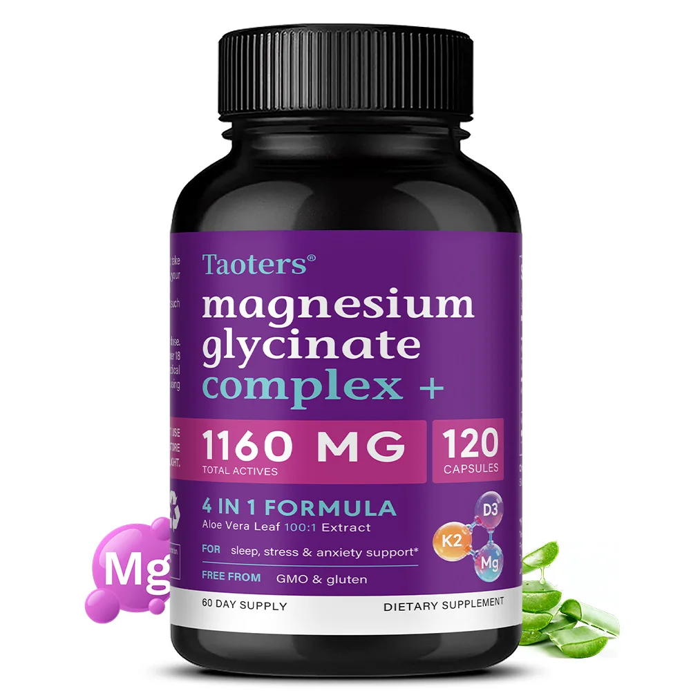 

Magnesium Glycinate + VitaminD3 & K2 - Helps Maintain Bone, Heart, Nerve and Muscle Health, Boosts Energy, Immune Support