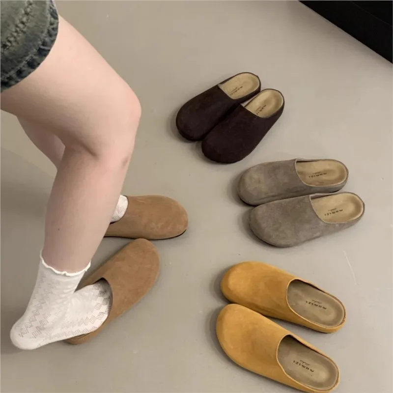 Crestar Fashion Flat Slippers For Women 2025 New Outdoor Cozy Soft Flat Mules Lady Retro Spring House Slides Antiskid Beach Shoe image 5