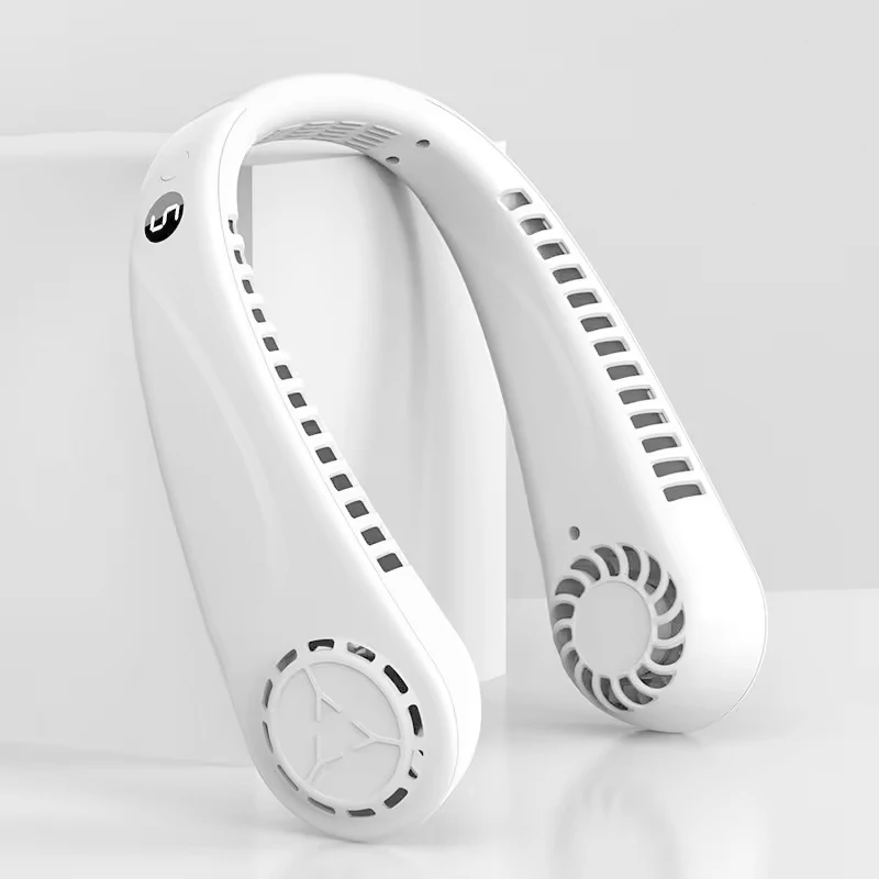 

Summer Hot Selling Mini Hand Free Portable Bladeless Silicone Foldable Wearable Rechargeable Led Hanging Graduation