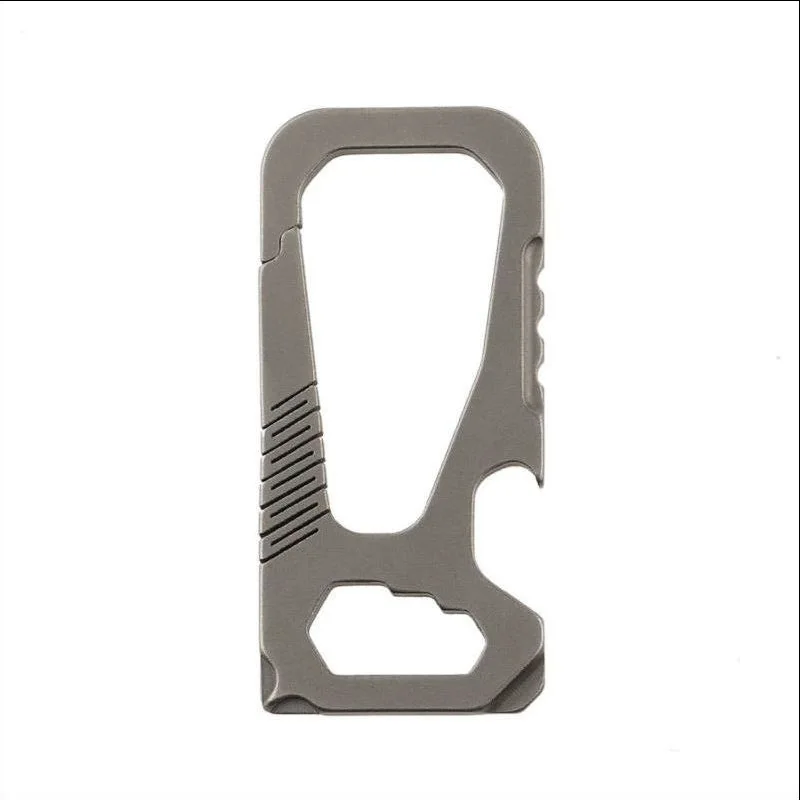 Multifunctional Titanium Alloy Keychain Tool Bottle Opening Waist Hanging Car Key Chain Minimalist Storage Screwdriver
