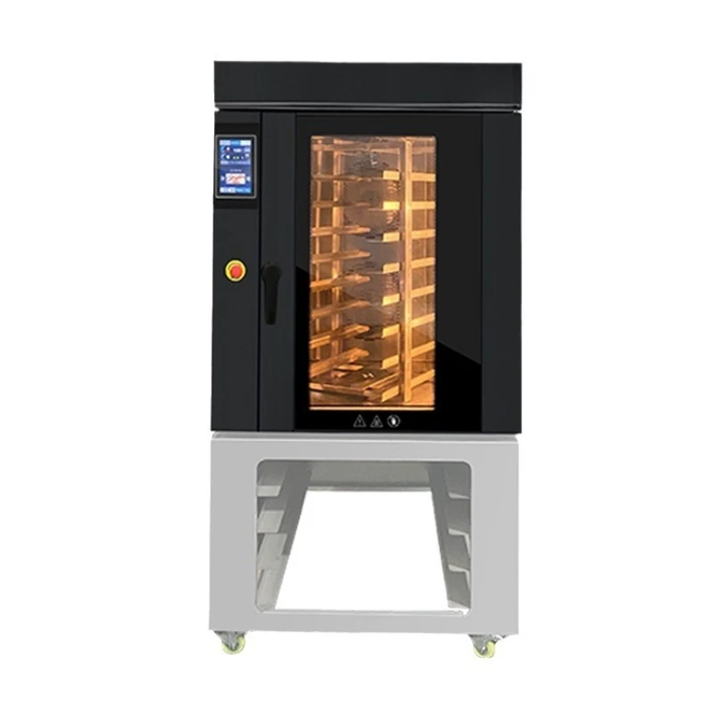 Commercial eight-tray convection oven for rapid and even baking of bread and cakes - hot air rotating oven