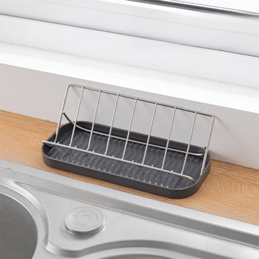 New Self Draining Stainless Steel Soap Rack with Tray Multi-scene Bathroom Storage Rack Multifunctional Soap Dish Bathroom Use