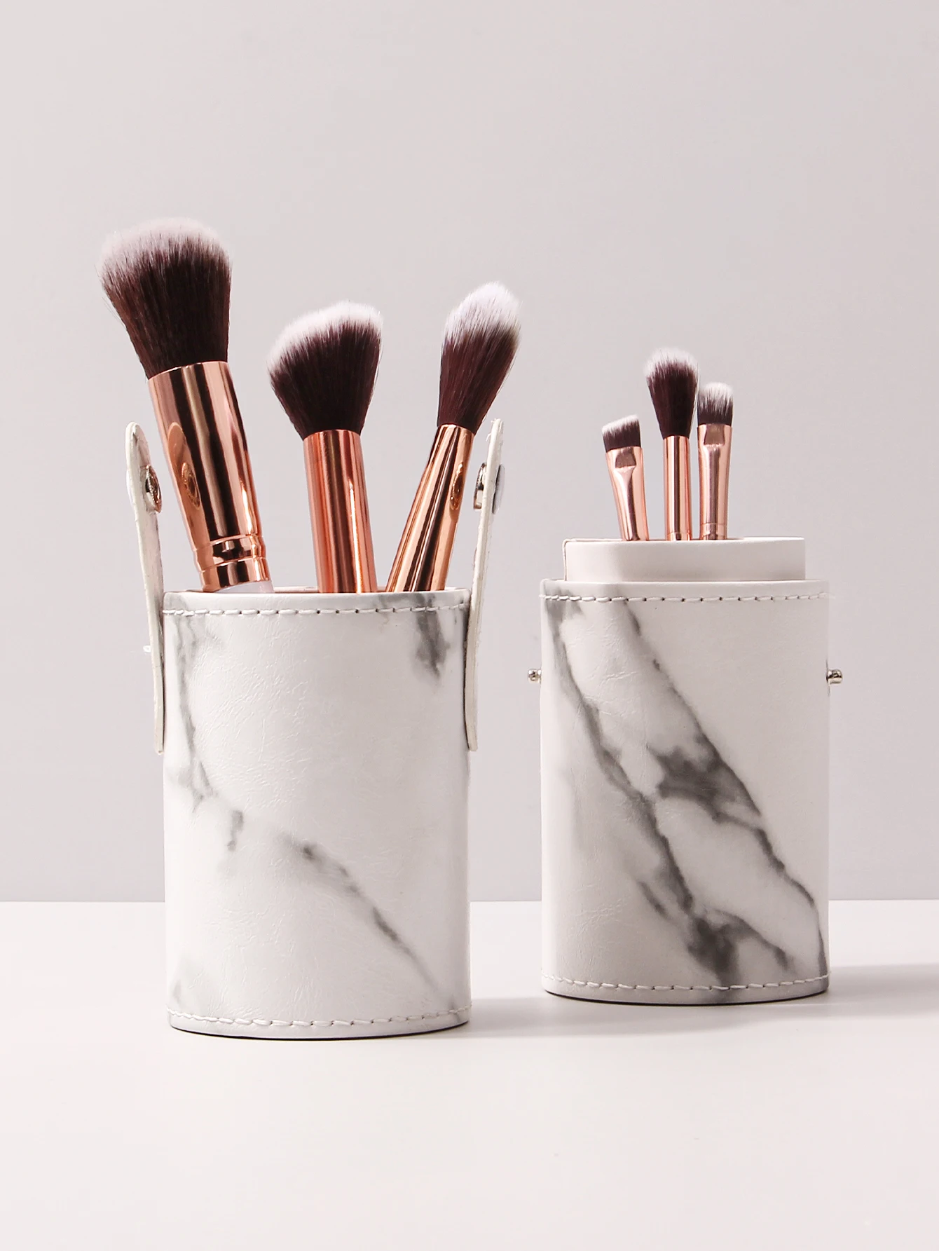 7PCS high -end PU makeup brush storage barrel marble tattoo cosmetics brush combination series beginners special makeup brush ki