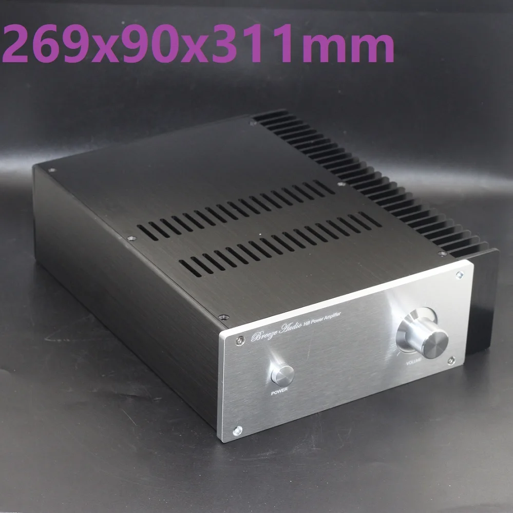 

W269 H90 D311 DAC Amplifier Case Aluminum Chassis Power Supply DIY Anodized Shell Single Side Heat Dissipation RCA Headphone Box