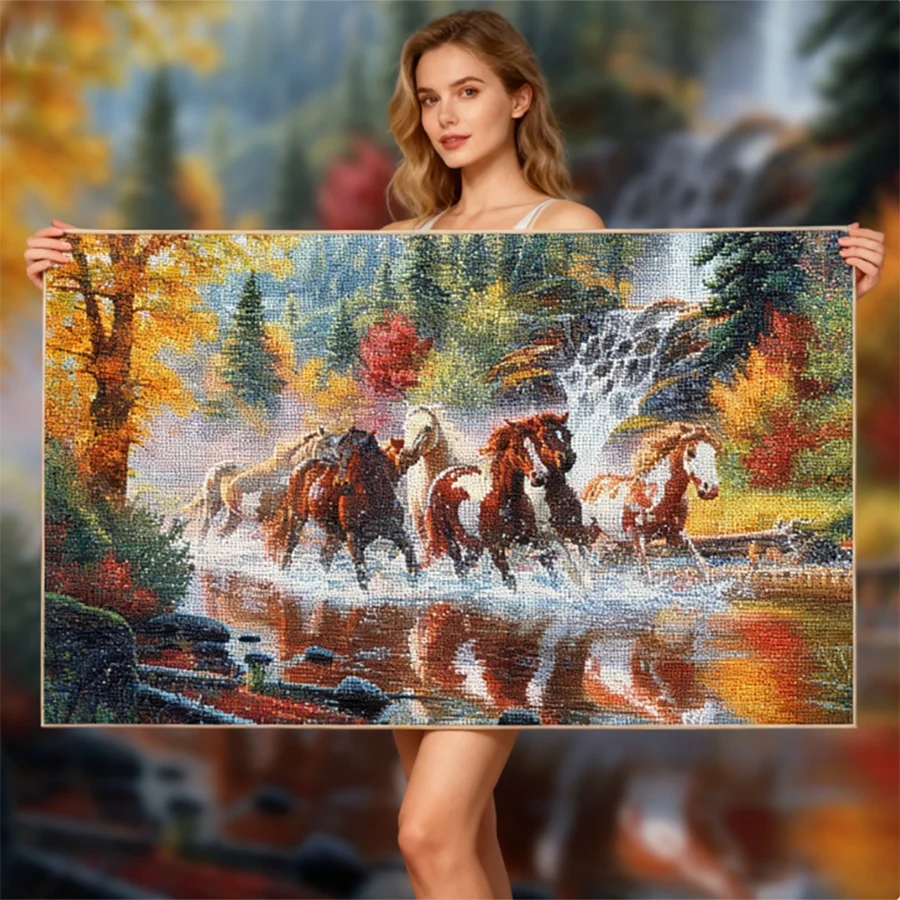 

Животное Лошадь 11CT Печатный Холст Набор для вышивки крестом Картина Ручная работа Хобби Ручная работа Акции Нитки Ремесло