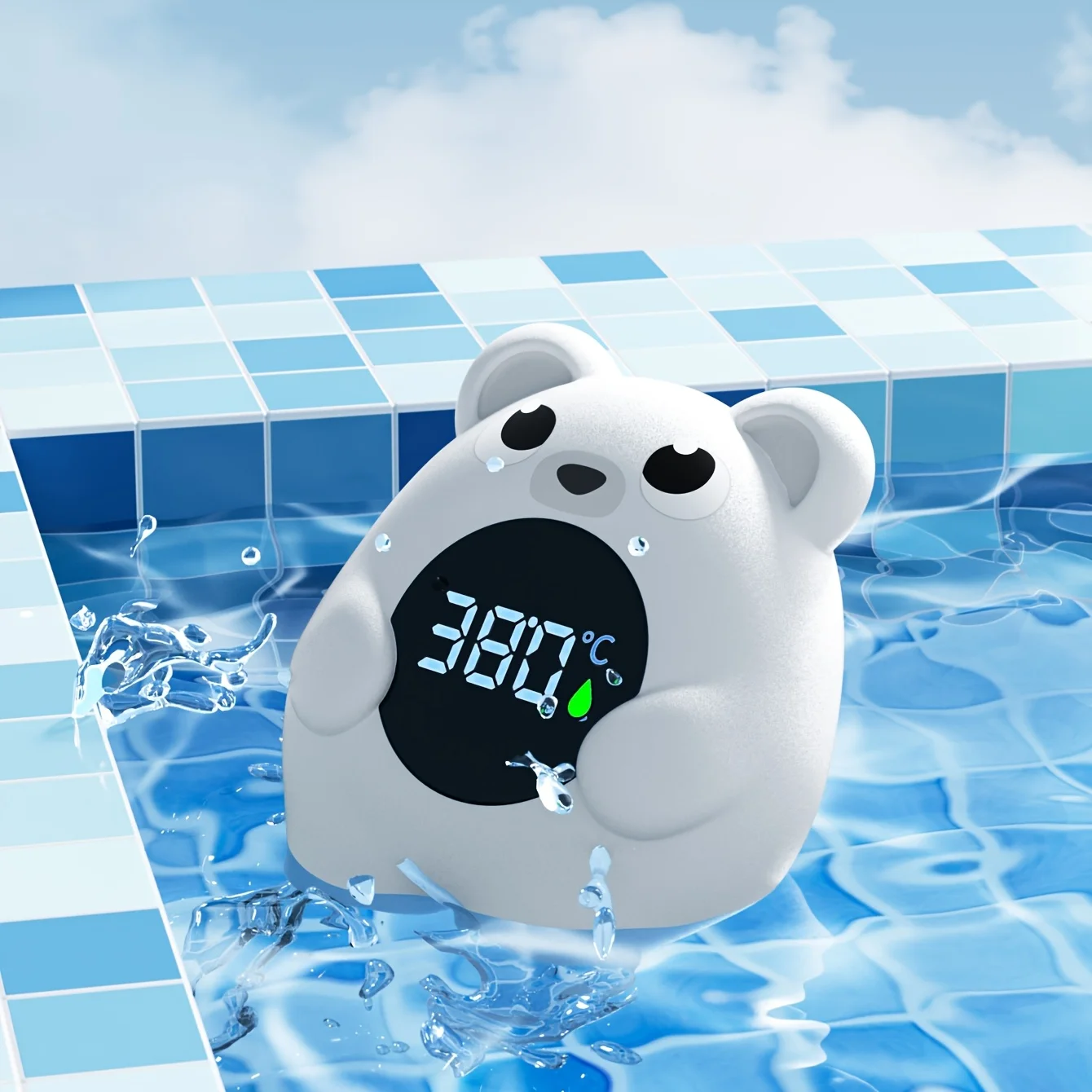 

1pc Cute Bear Design Digital Bath Thermometer with Auto on/Off Safety Feature, Fahrenheit & Celsius Temperature Display