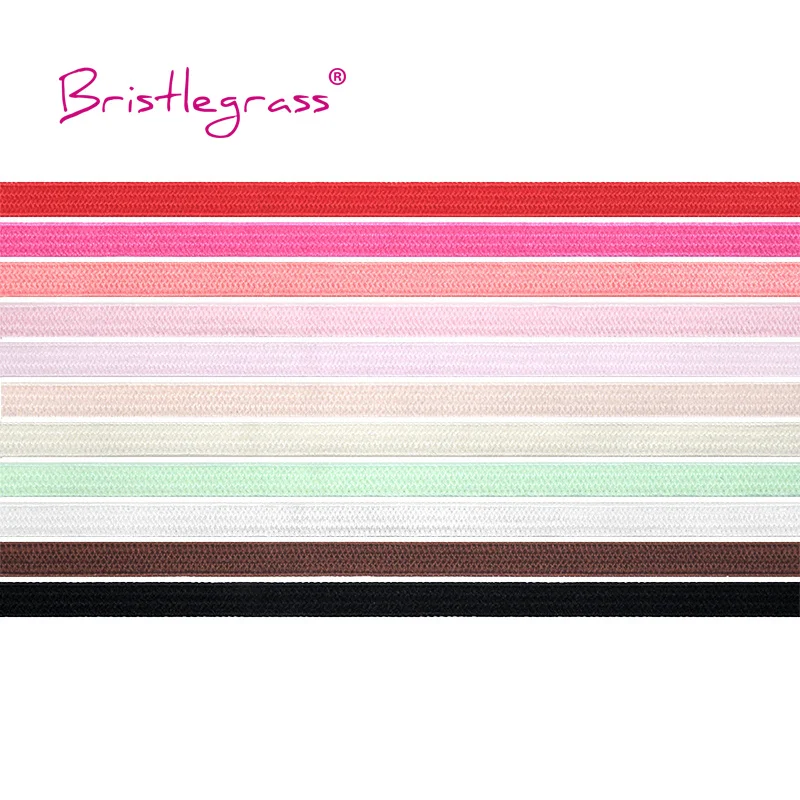 BRISTLEGRASS all\'ingrosso 100 Yard 4mm lavorato a maglia solido Skinny elastico Spandex fascia per capelli fascia Tutu vestito fai da te cucito Trim