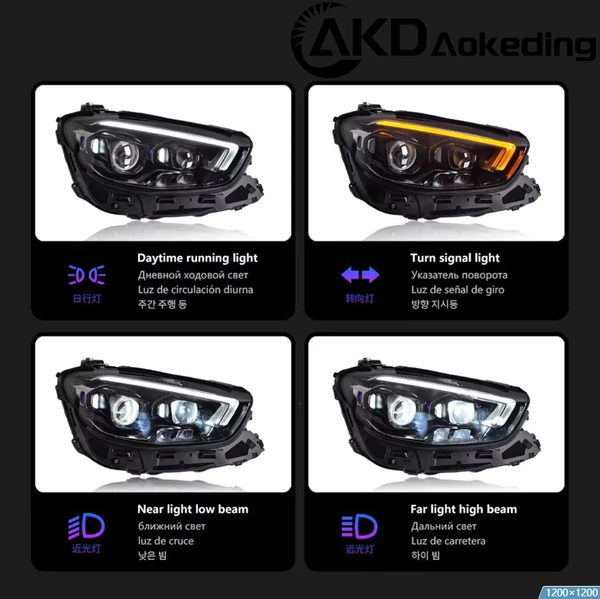 AKD Head Lamp for BENZ W213 LED Headlight 2016-2023 Headlights E200 E260 E300 DRL Turn Signal High Beam Angel Eye Projector Lens