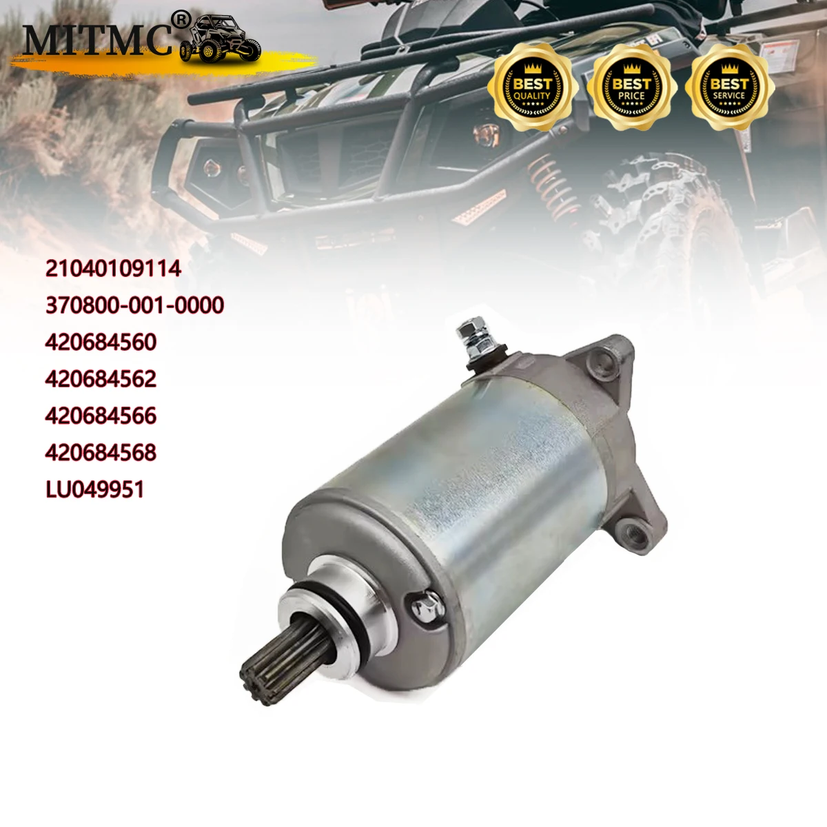 

Starter Motor For BRP G1 G2 РМ 800 ODES UTV 800H HiSun LU049951 420684560 370800-001-0000 21040109116