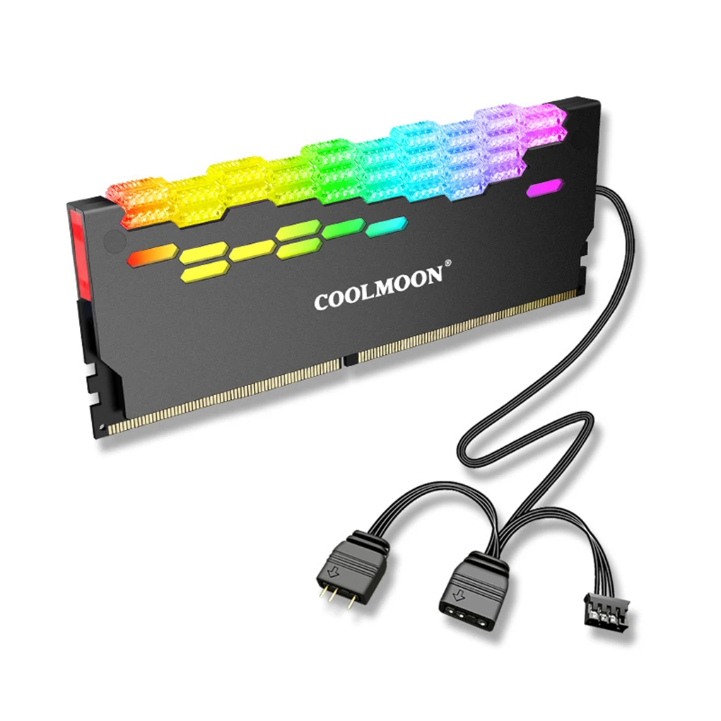 COOLMOON Dragon Armor AURA SYNC Aluminum Alloy RAM Shell Radiator MOD A-RGB RAM Armor Rainbow Lighting Memory Cooler