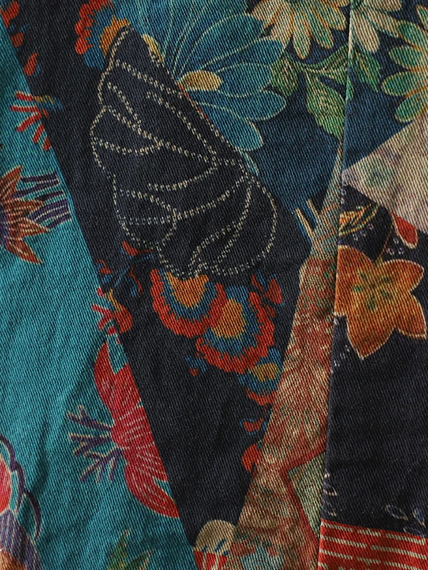 

Женская куртка с принтом в стиле ретро, осень-зима, новый художественный хлопковый льняной открытый кардиган, китайское хлопковое пальто на пуговицах, вельвет