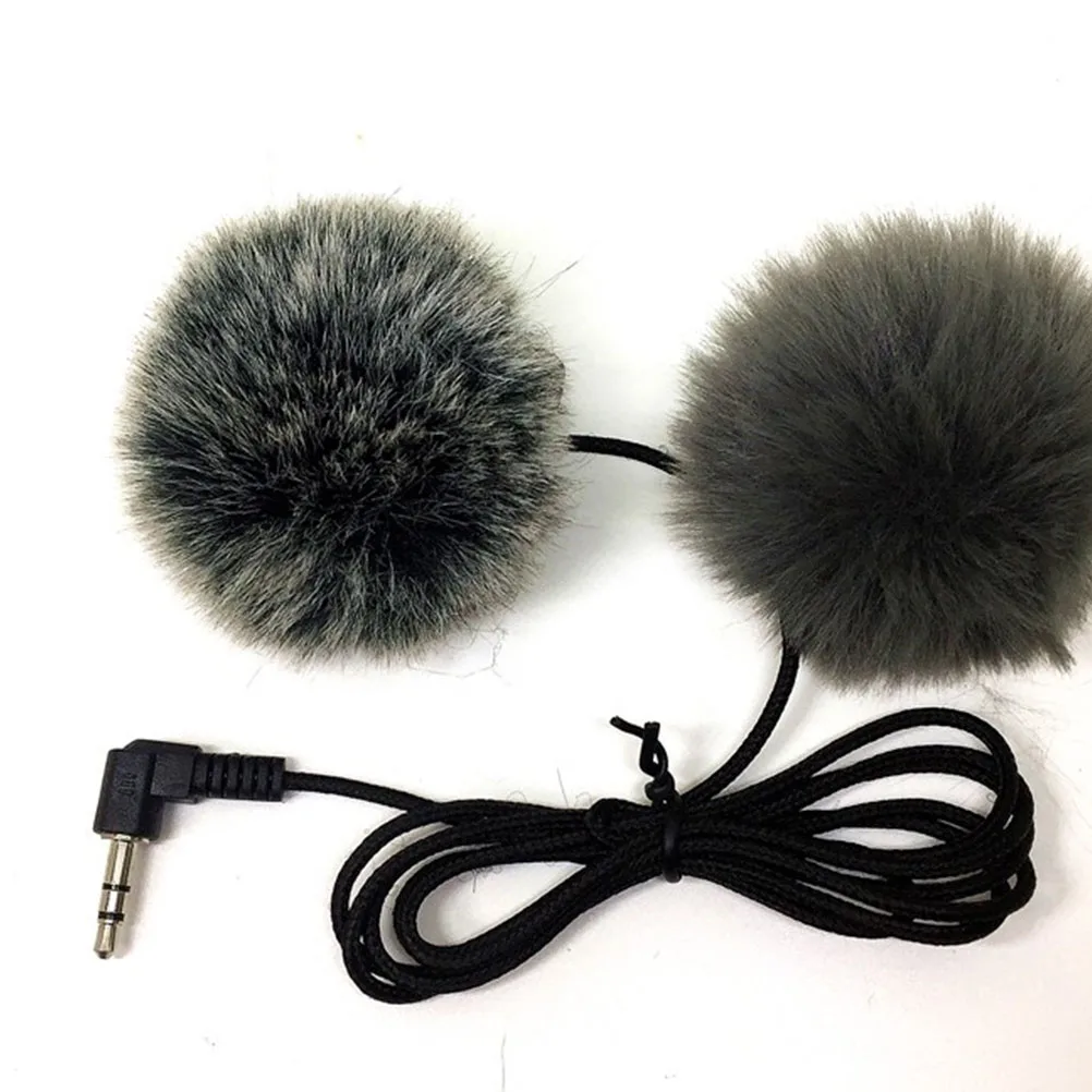 

2 Pcs Windproof Microphone Cover Lapel Windshield Windscreen for Lavalier Hairy Furry Muff
