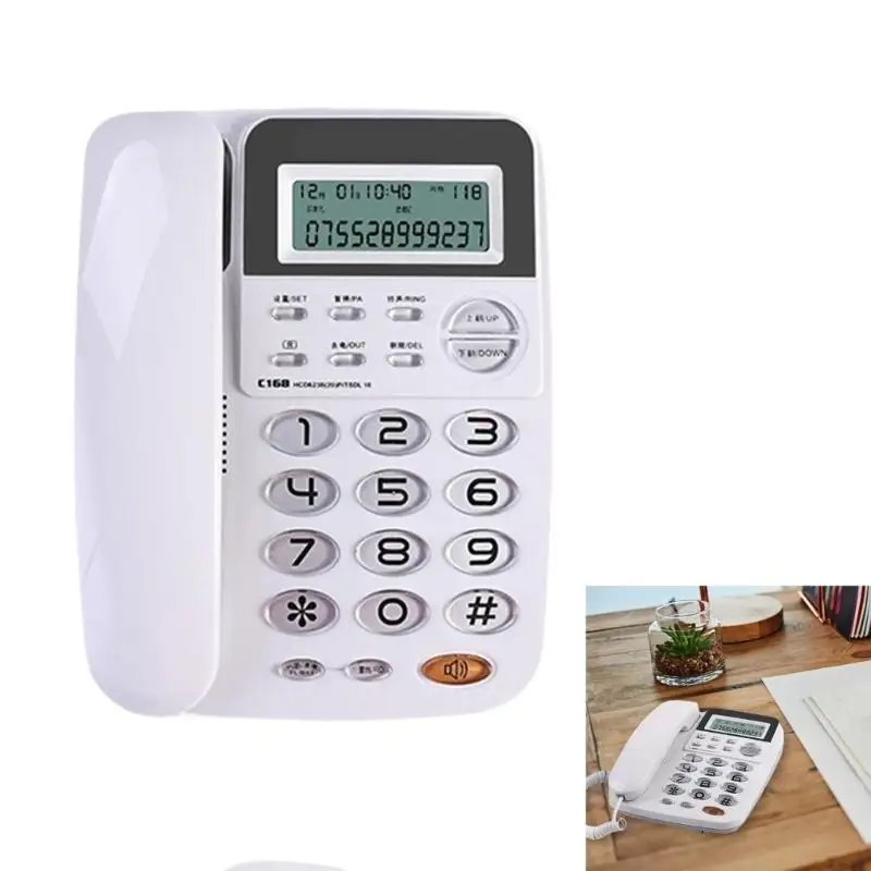 652F C168 Landline Telephone Corded Phone for Offices Fixed Landline Caller display