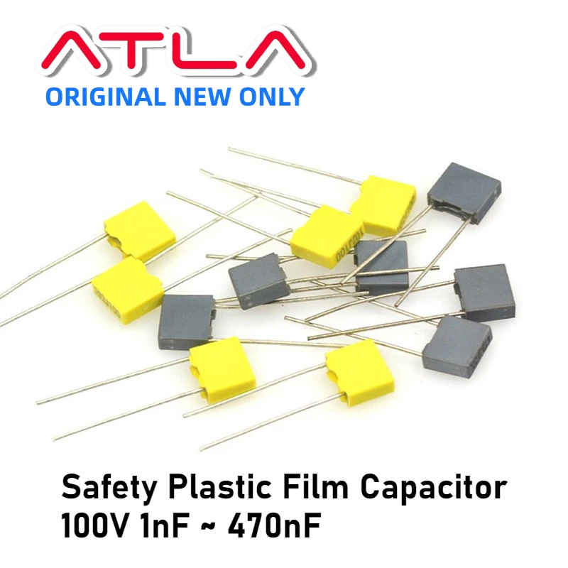 (20pcs)Polypropylene Safety Plastic Film Capacitor 100V 1nF ~ 470nF 100nf 220nf 10nf 47nf 22nf 1nf 0.47uf 0.1uf 330nf Correction