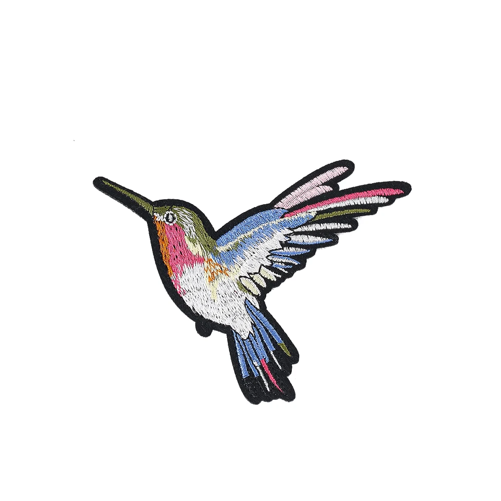 Bunter Kolibri-Stickerei-Aufnäher zum Aufbügeln, Vogelmotiv für Kleidung, Rucksack, Hut, Dekoration, Geschenk für Naturliebhaberinnen – Detail 5
