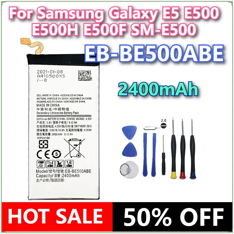 

Совершенно новый высококачественный сменный аккумулятор для мобильного телефона EB-BE500ABE 2400 мАч для Samsung Galaxy E5 E500 E500H E500F SM-E500 + инструменты