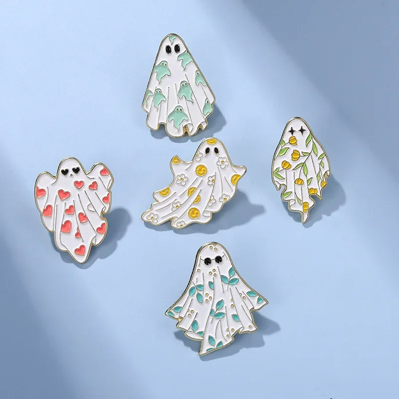 Broche Fantôme en Métal Spooky, Broches Décoratives Anime, Danemark ges pour Sac à Dos, Cadeau d'Halloween et de Noël, Vente en Gros