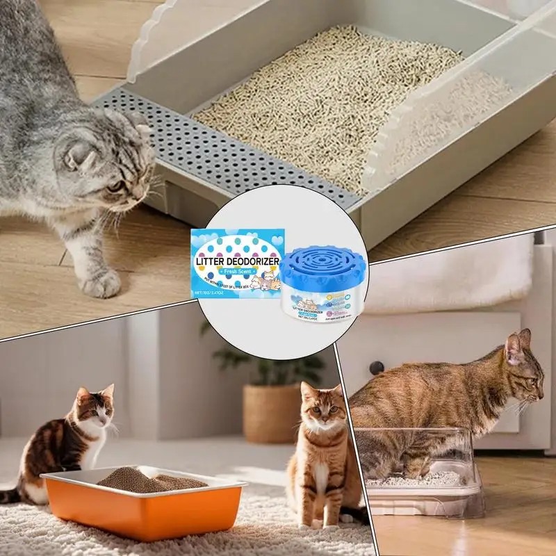 Deodor For Cat Toilet Absorb Deodorant Gel Long-Lasting Litter Box Odor Control Cat Litter Box Aromatic Cat Cleaning Supplies