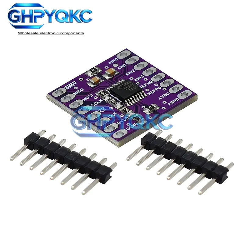GHPYQKC ADS1220 ADS1120 ADC 24 Bit 16 Bit Converter Module I2C Low Power 24 Bit Analog-to-Digital Converter for arduino