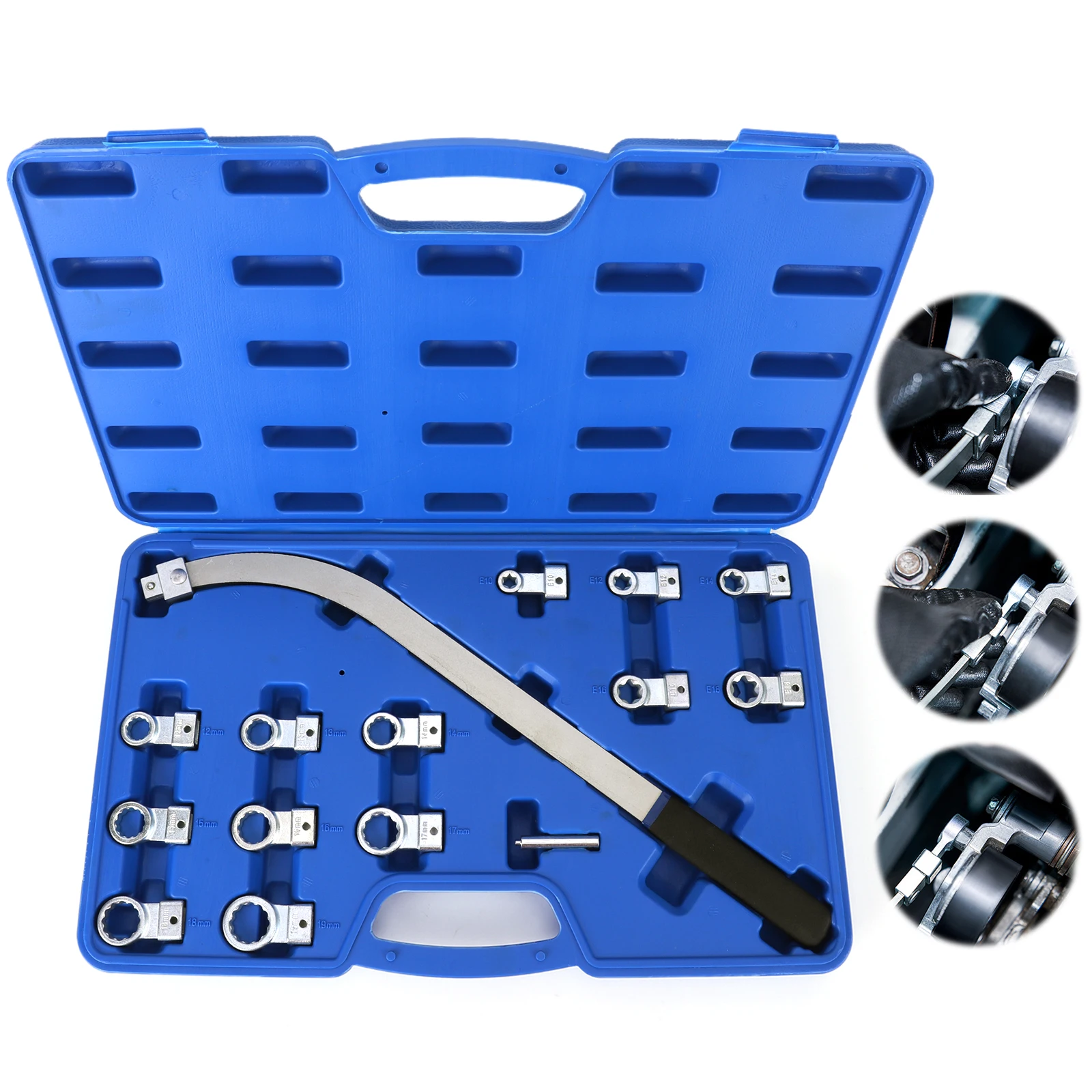 

15PCS Universal Auxiliary Idler Belt Tensioner Auxiliary Belt Tensioner Pulley Wrench Set Screw Removal Tool for Most Vehicles