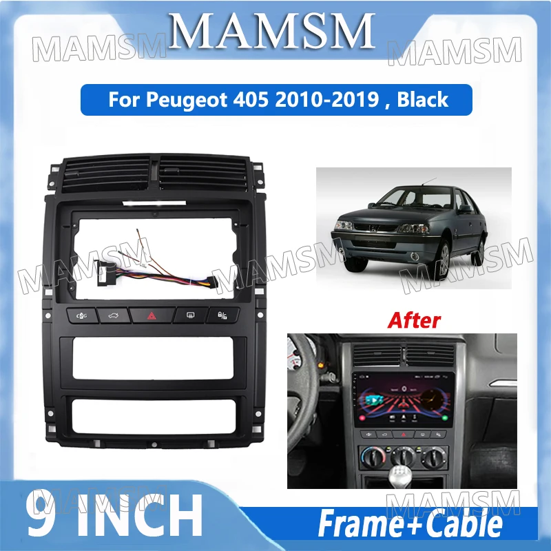 

9 Inch 2 Din Android Head Unit Car Radio Frame Kit For Peugeot 405 2010-2019 Stereo Dash Fascia Trim Bezel Faceplate