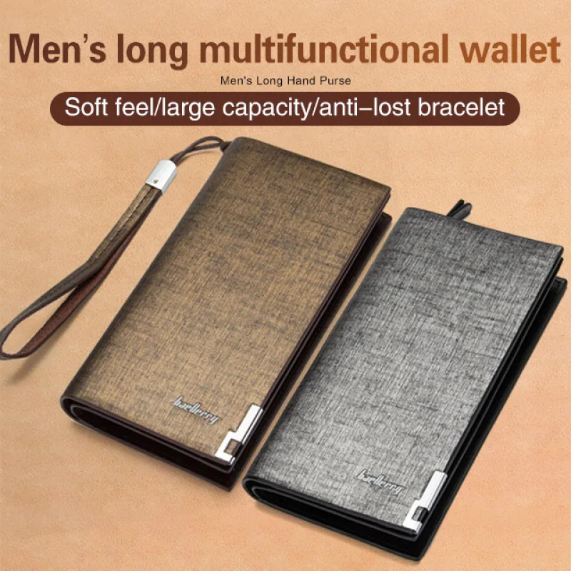 2024 الفاخرة العلامة التجارية الشهيرة محفظة طويلة محفظة الذكور محفظة كبيرة الرجال مفيد مخلب Portomonee Baellery الهاتف حقيبة المال السوار #1