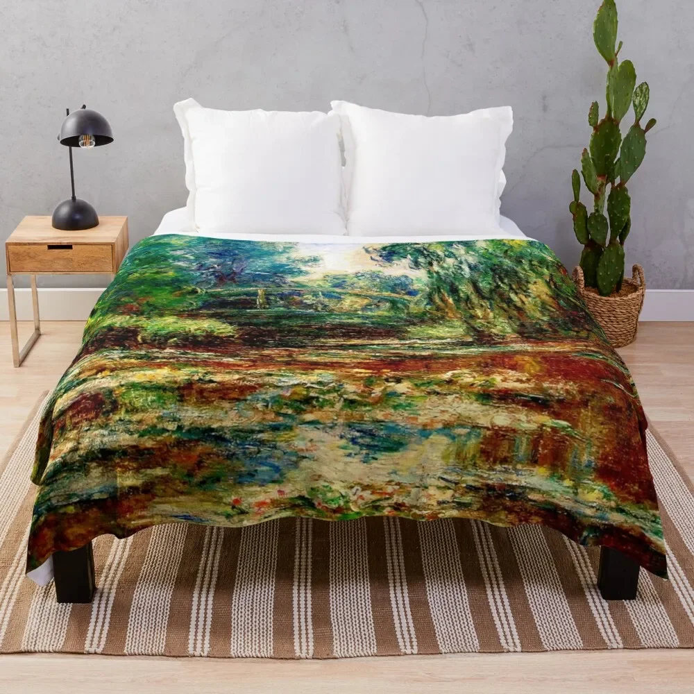 

Claude Monet Water Lily Pond and Bridge| Monet's Garden Throw Blanket Giant Sofa anime Blankets