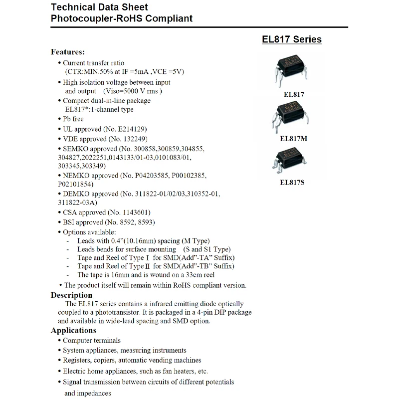 20PCS EL817S (C) (TA) - F SOP-4 Code EL 817 EL817S Optocoupler Transistor Output Optocoupler