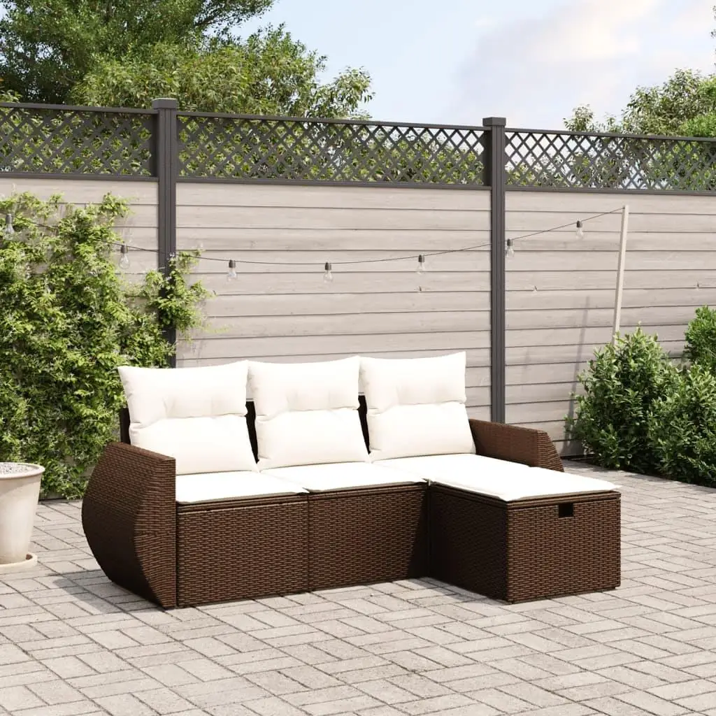 

Large Modular Brown Rattan Garden Sofa Set Outdoor Seating Comfortable Patio Furniture 7 Pieces Stylish Design
