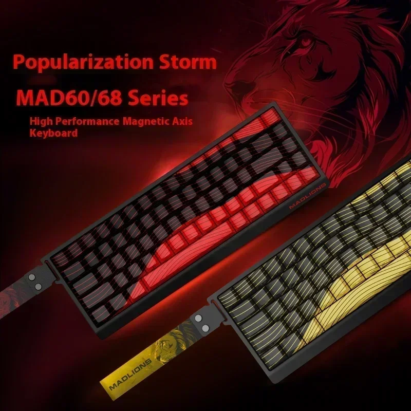 Madlions MAD60/68 HE Gaming Magnetic Switch Keyboard 61/68 Key Web Drive 8K Wired Custom Return RT Adjustable Keystroke Hot Swap