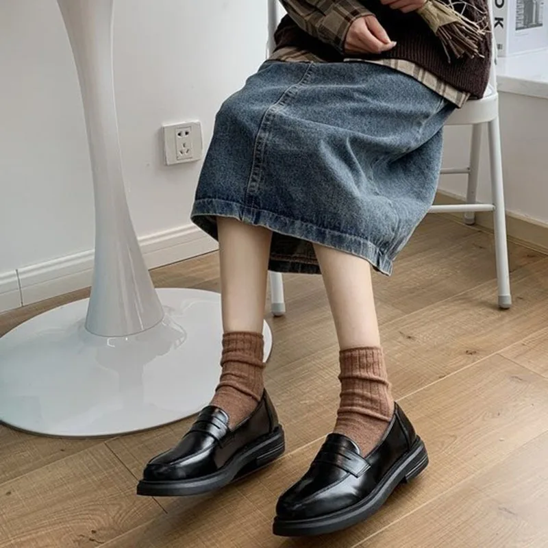 Loafers Women Jk Uniform Shoes Uwabaki Japanese JK Round Toe Women Girls School Students Mary Janes Lolita Brown Cosplay Shoes