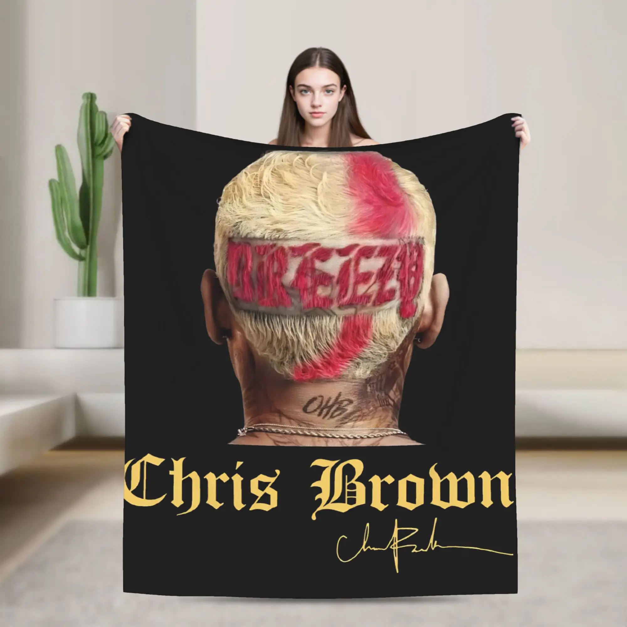 Chris Brown Breezy Bowl XX Super Soft Blankets  Travel Plush Bedding Throws Funny Couch Bed Flannel Bedspread Sofa Bed Cover