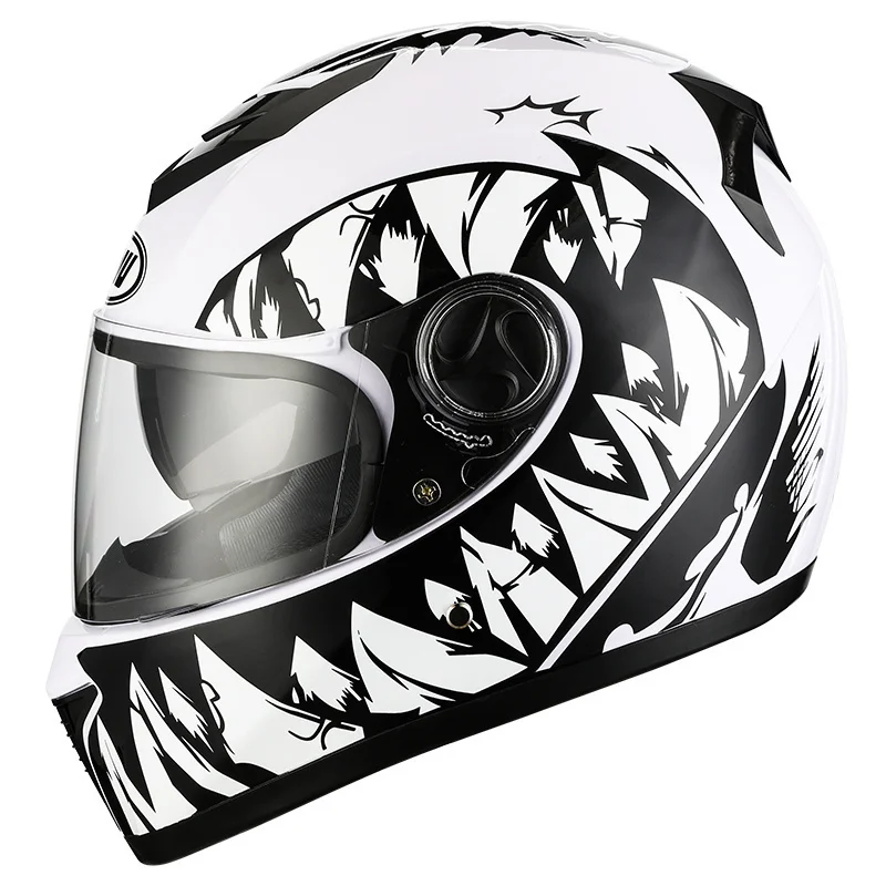 2021 Full Face motorcycle helmet  dual visor DOT skull pattern  safety racingMotocross helmet casco capacete for man women