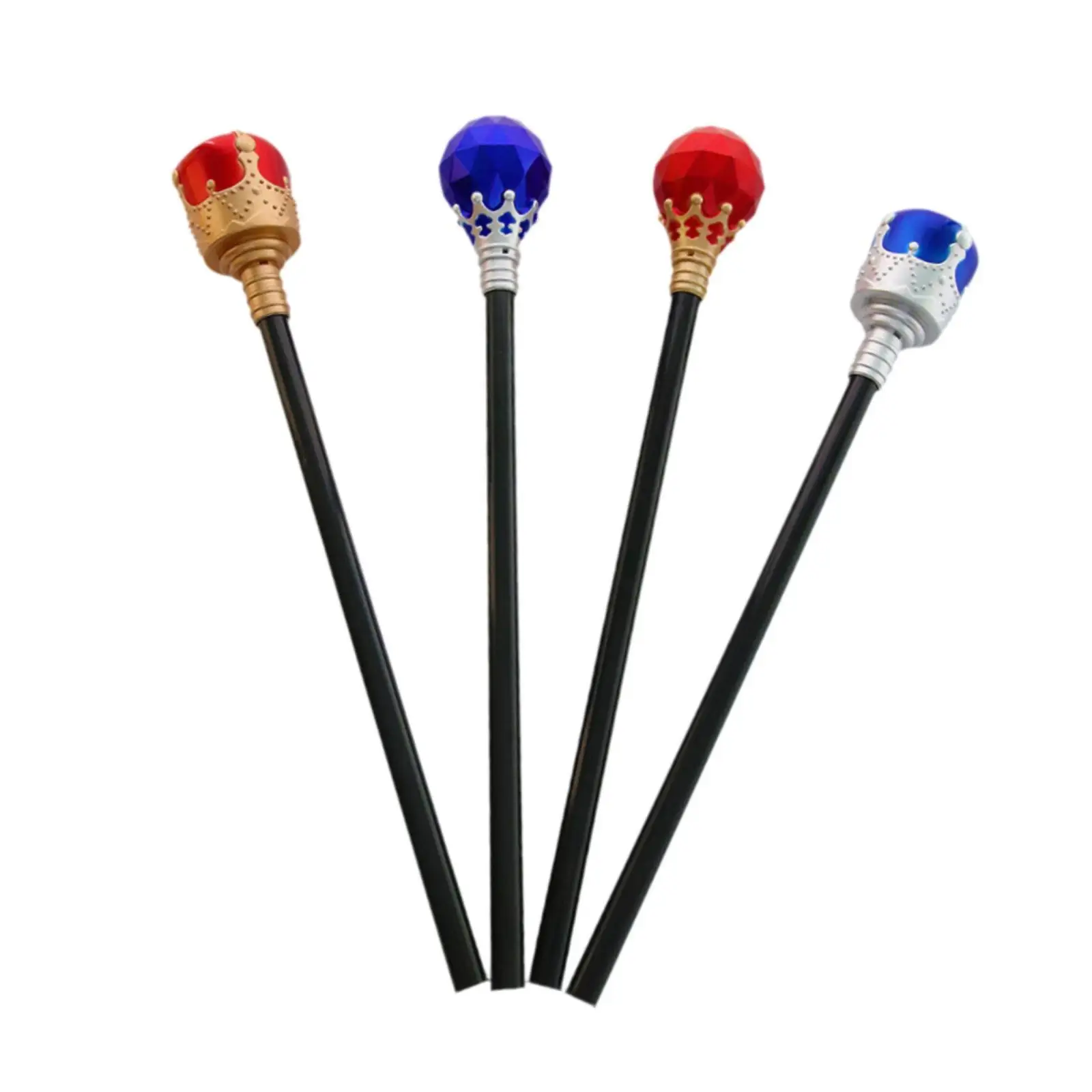 4 Pieces Halloween King Canes Queen Costume Scepter for Kids Men Women