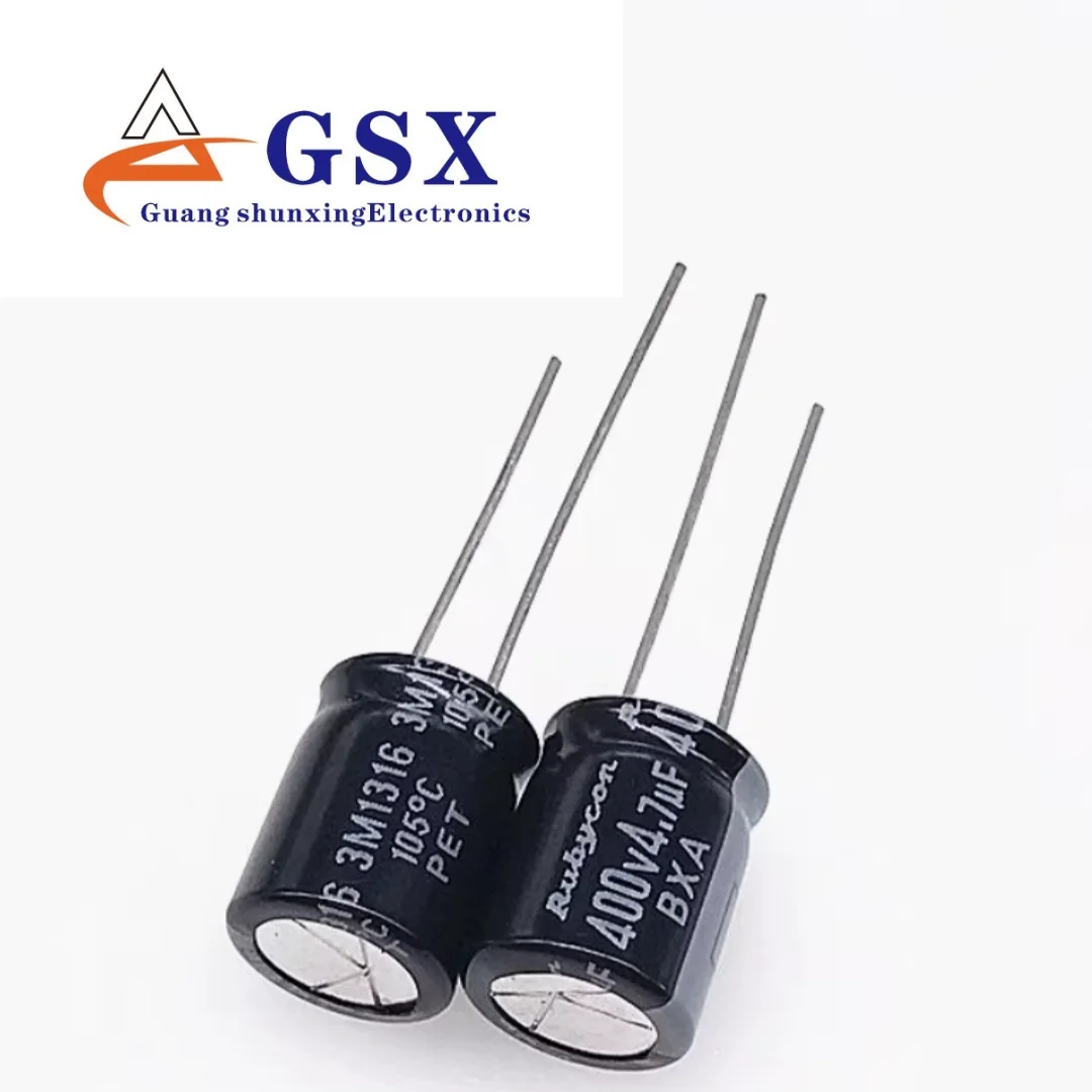 

Brand new original genuine imported aluminum electrolytic capacitor 400v4.7UF 10 * 12.5 ruby BXA/CFX