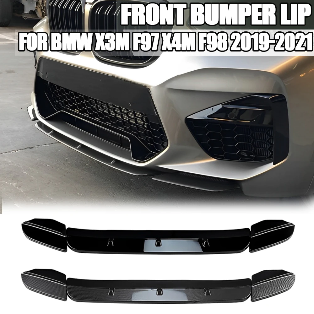 Front Bumper Separator Bumper Lip Body Kit Duck Lip Separator For BMW X3M F97 X4M F98 Pre-LCI M Competition Sport 2019 2020 2021