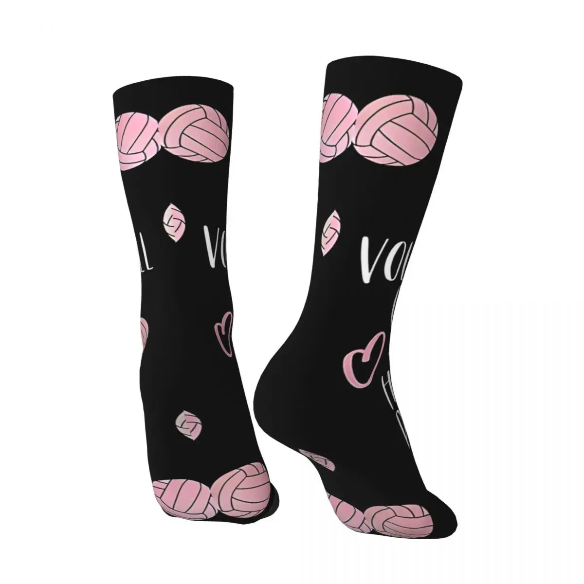 The Volleyball Court Is My Happy Place Men's Socks Retro Harajuku Street Style Novelty Casual Crew Sock