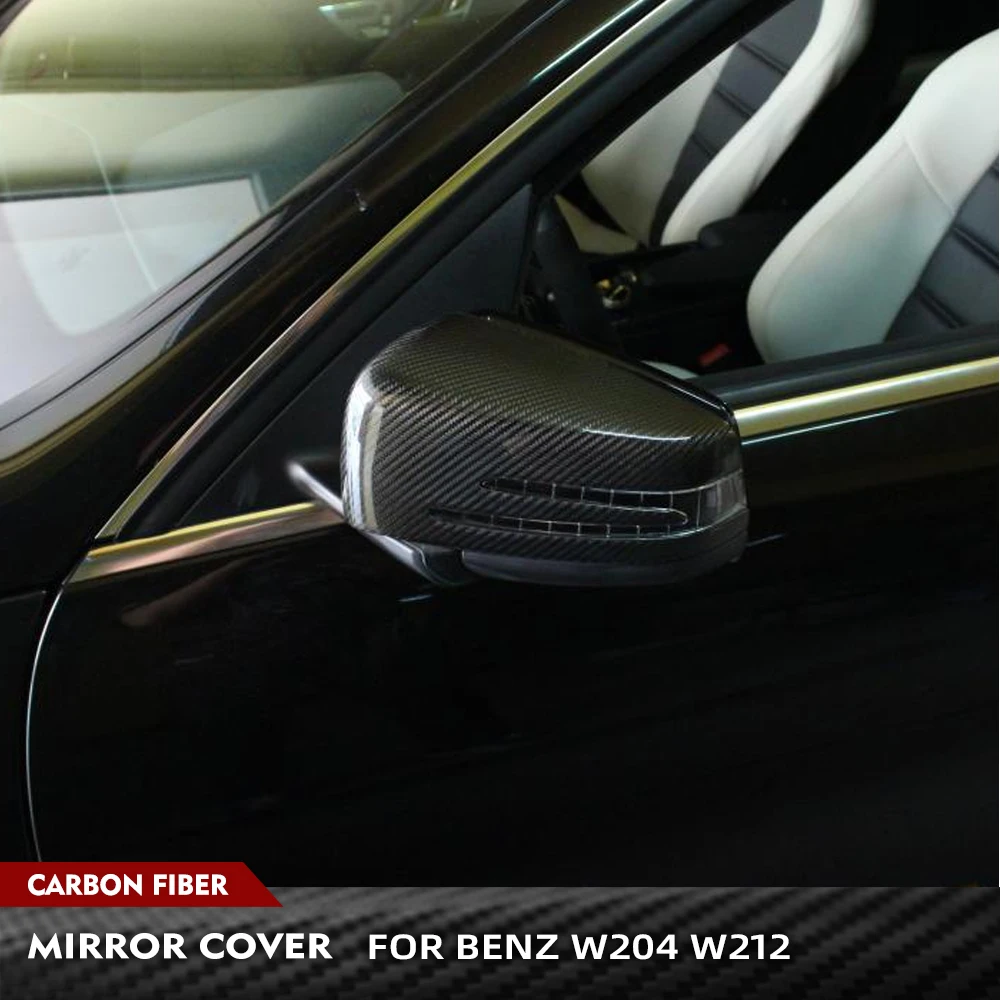 

For Mercedes Benz C Class W204 E Class W212 2011-2016 Carbon Fiber Car Rear View Mirror Covers Caps Racing Mirror Caps Shell