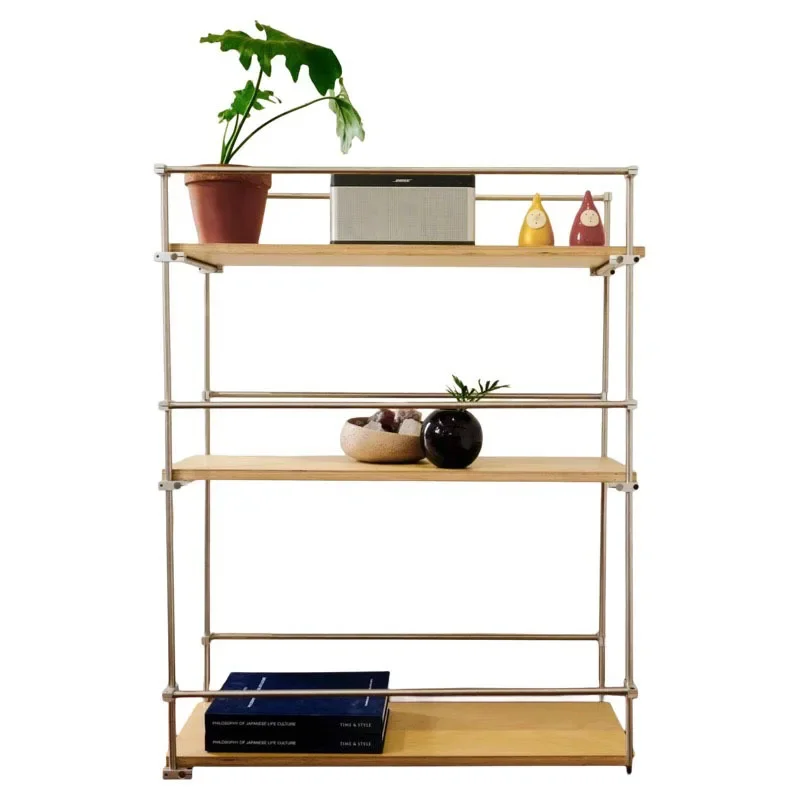 Living room sundries multi-layer storage and finishing rack simple wind floor-to-ceiling square shelf study shelf flower