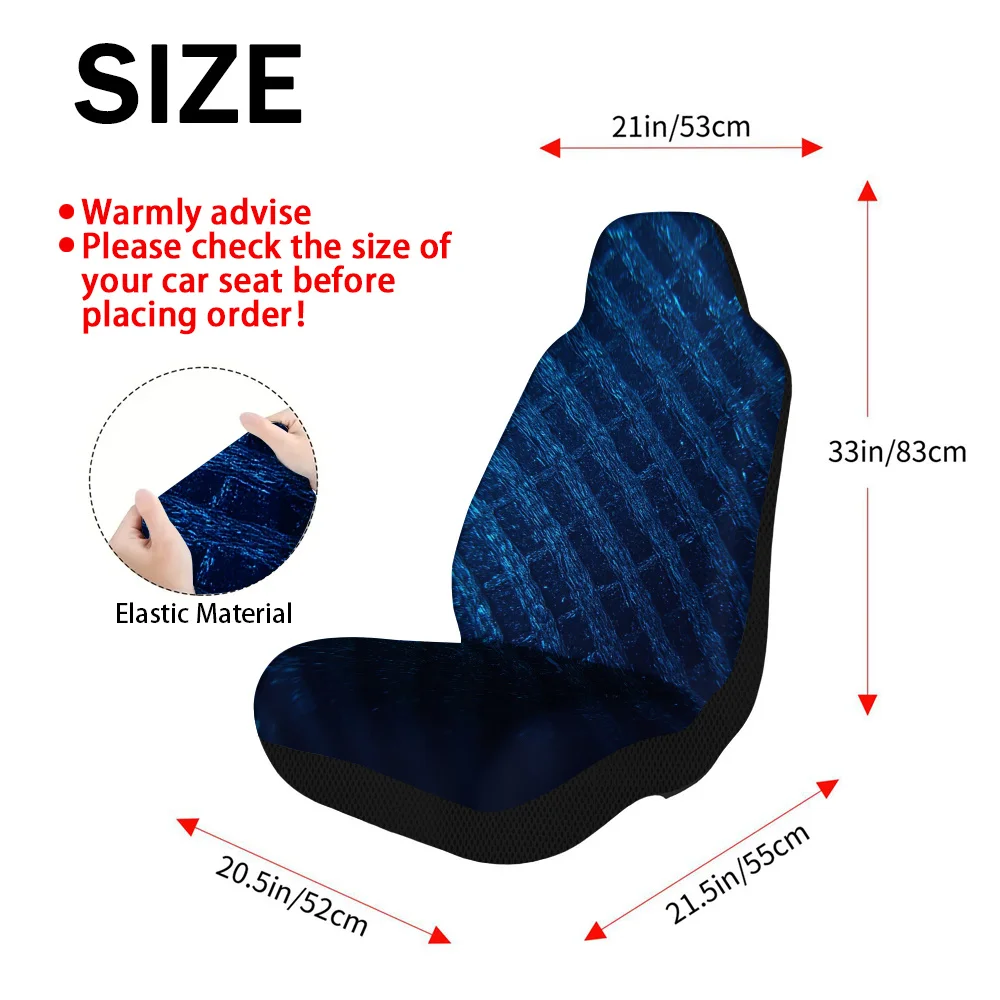 2pcs Dark Abstract Geometric 2D Flat Print Front Covers | Polyester Fiber, Machine Washable, Universal Fit, Enhances Car Interio